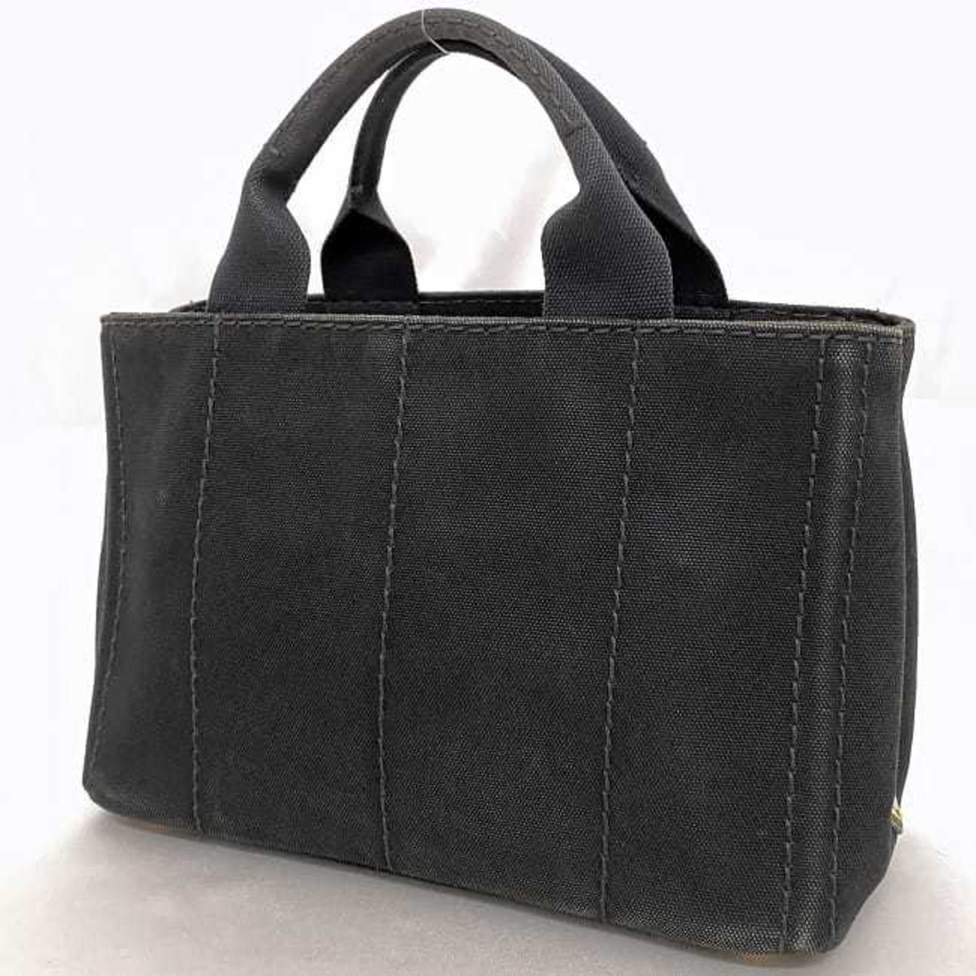 Prada Tote Bag f-21154 Black Canapa 1BG439 Handbag Canvas PRADA Freestanding Compact Size