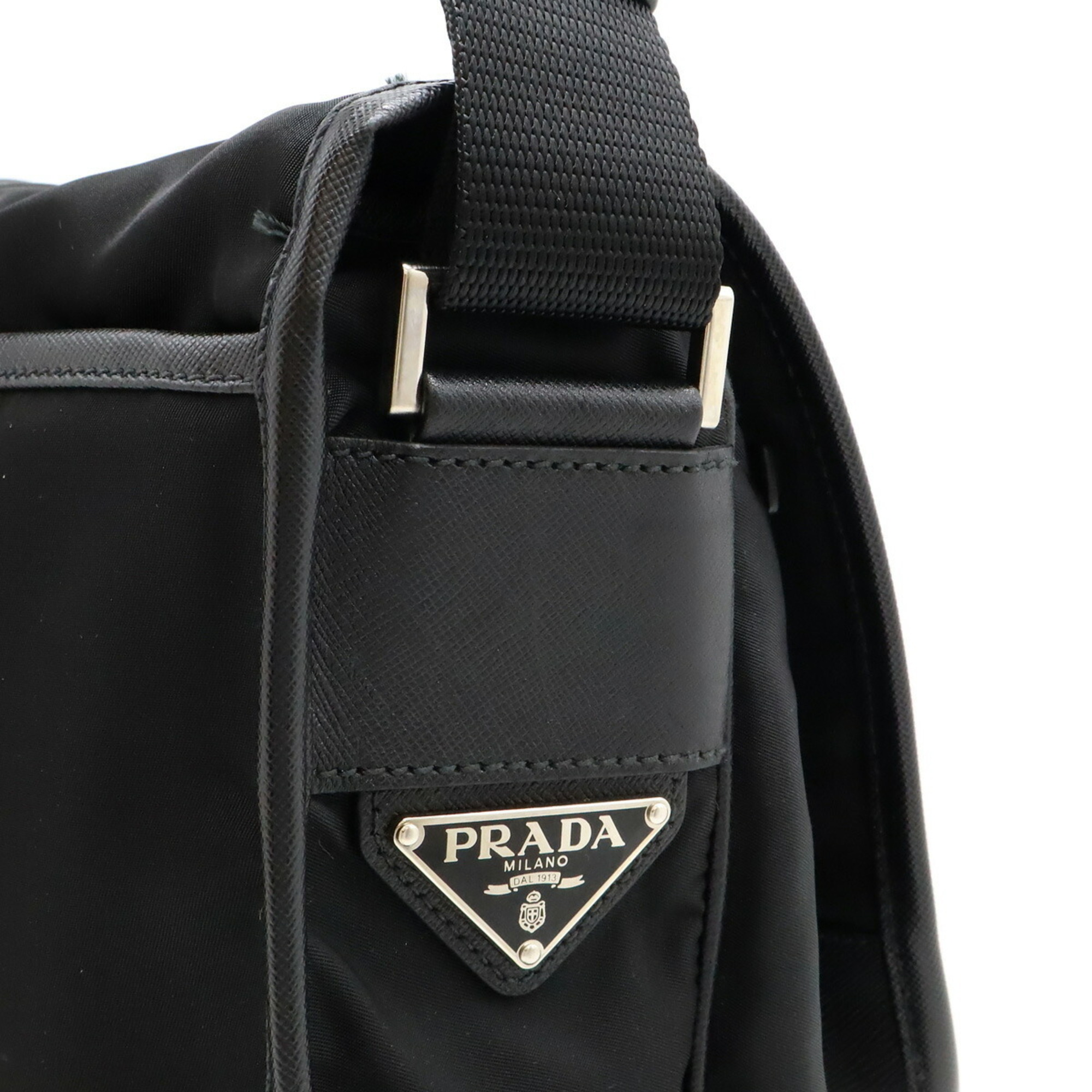 PRADA Prada Shoulder Bag Nylon Leather NERO Black V158