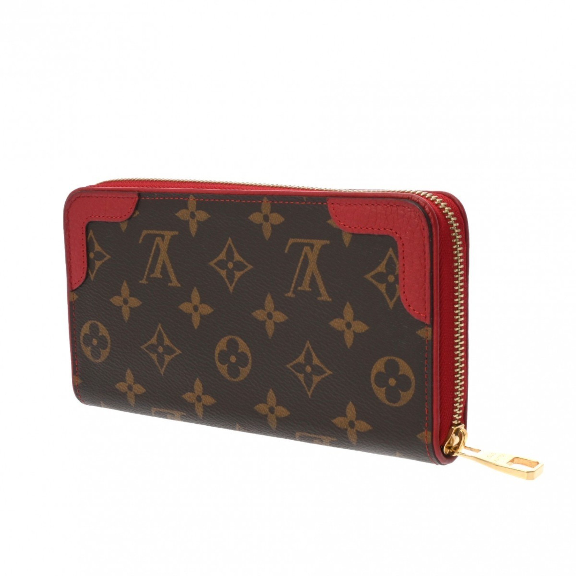 LOUIS VUITTON Louis Vuitton Monogram Zippy Wallet Retiro Cerise (Red) M61854 Women's Canvas Long