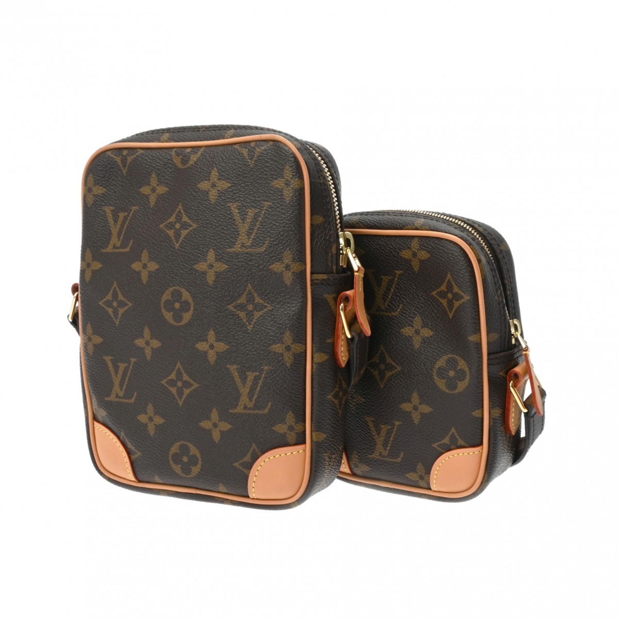 LOUIS VUITTON Louis Vuitton Monogram Game On Panam Set Brown M57450 Women's Leather Shoulder Bag