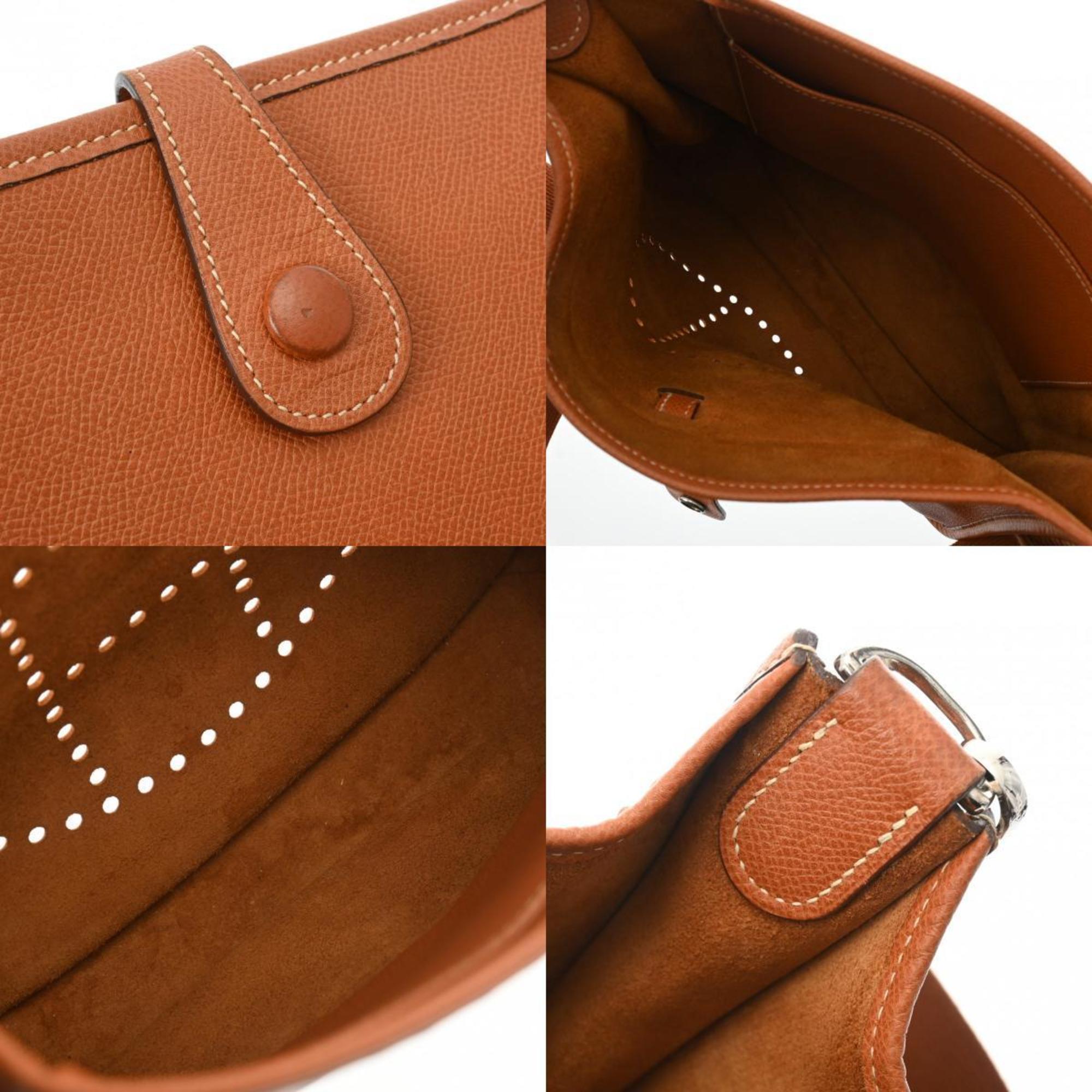 HERMES Evelyn 1 PM Cognac I Stamp (around 2005) Women's Epsom Leather Shoulder Bag