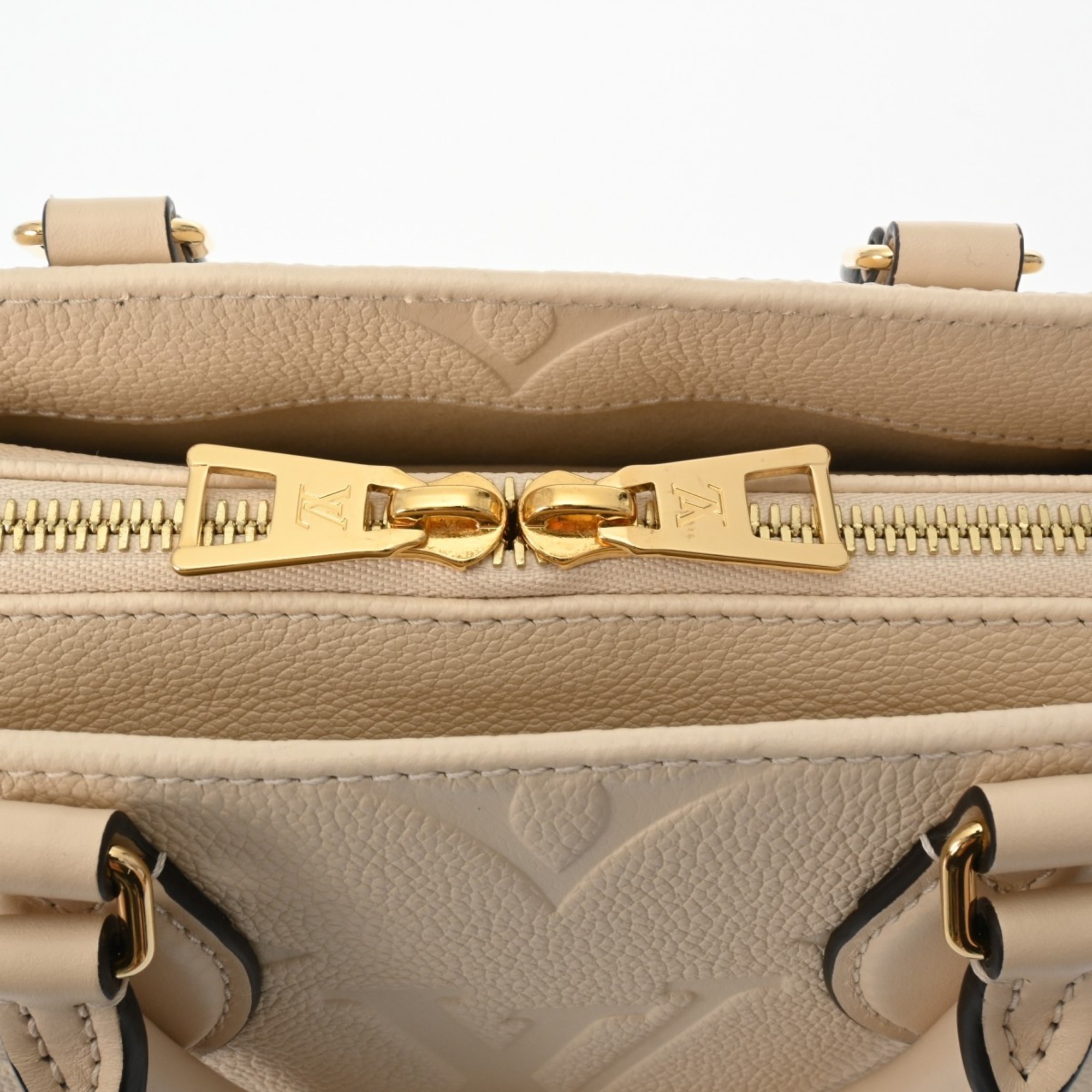 LOUIS VUITTON Louis Vuitton Monogram Empreinte On the Go EW Creme M23698 Women's Leather Handbag