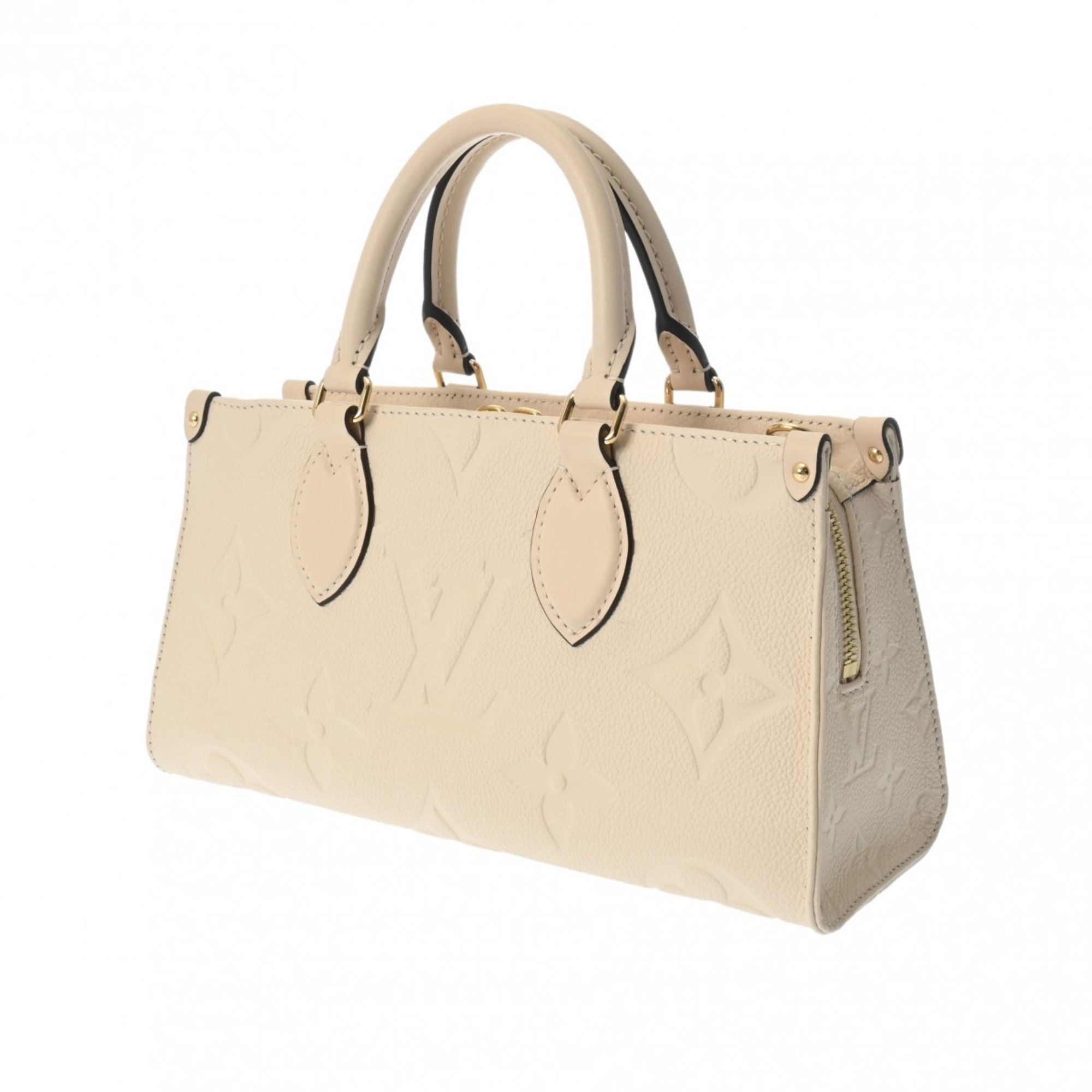 LOUIS VUITTON Louis Vuitton Monogram Empreinte On the Go EW Creme M23698 Women's Leather Handbag