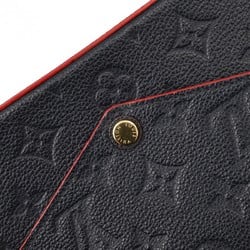 LOUIS VUITTON Louis Vuitton Monogram Empreinte Pochette Felicie Marine Rouge M64099 Women's Leather Chain Wallet