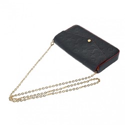 LOUIS VUITTON Louis Vuitton Monogram Empreinte Pochette Felicie Marine Rouge M64099 Women's Leather Chain Wallet