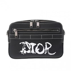 CHRISTIAN DIOR Safari Bag Peter Doig Collaboration Black Unisex Leather Shoulder