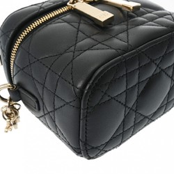 CHRISTIAN DIOR Cannage Lady Dior Micro Vanity Black Women's Lambskin Handbag