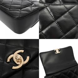 CHANEL Chanel Matelasse Flap Bag Black AS4544 Women's Shiny Lambskin Shoulder