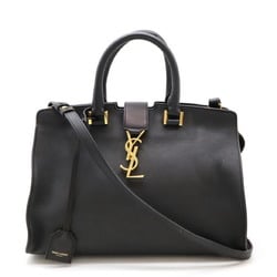 SAINT LAURENT PARIS YSL Yves Saint Laurent Cabas Small Handbag Shoulder Leather Black 394461