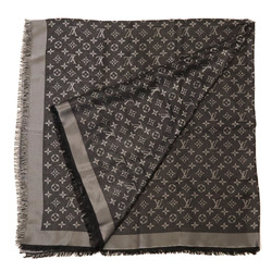 LOUIS VUITTON Louis Vuitton Shawl Monogram Shine Large Stole Silk Rayon Wool Noir M75123