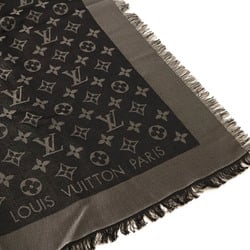 LOUIS VUITTON Louis Vuitton Shawl Monogram Shine Large Stole Silk Rayon Wool Noir M75123