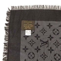 LOUIS VUITTON Louis Vuitton Shawl Monogram Shine Large Stole Silk Rayon Wool Noir M75123