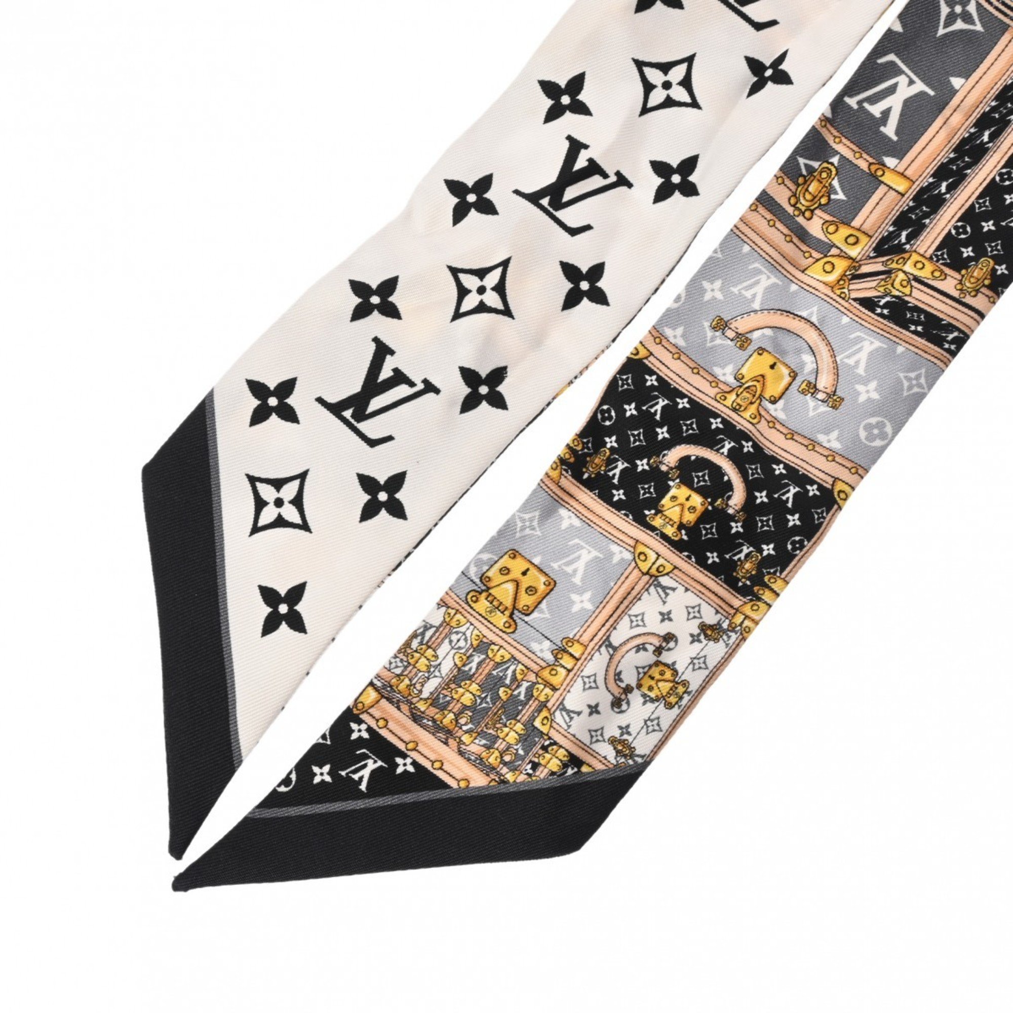 LOUIS VUITTON Louis Vuitton Bandeau BB Let's Go Black/White M76442 Women's 100% Silk Scarf