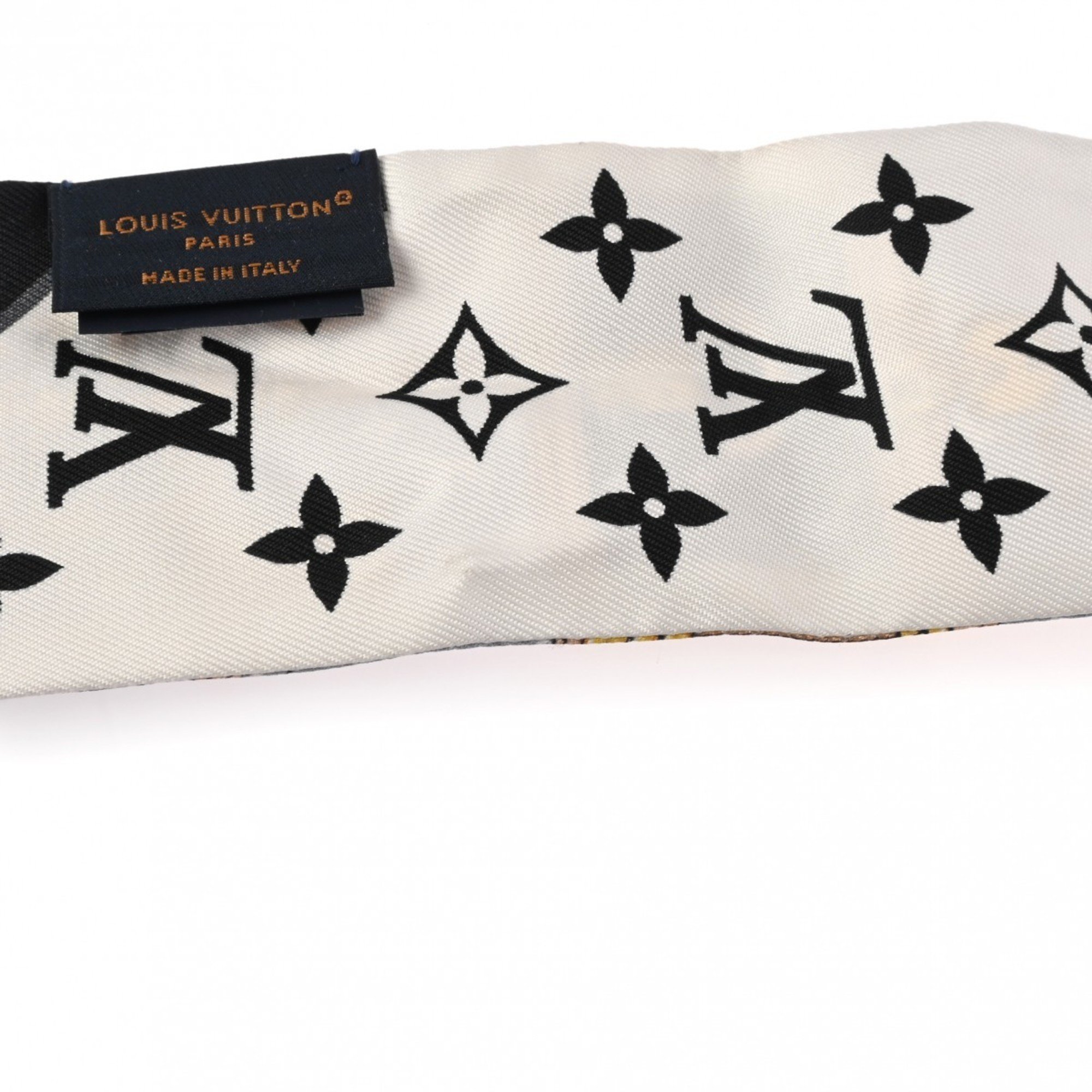 LOUIS VUITTON Louis Vuitton Bandeau BB Let's Go Black/White M76442 Women's 100% Silk Scarf