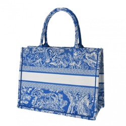 CHRISTIAN DIOR Christian Dior Book Tote Medium Size Blue/White Women's Jacquard Handbag