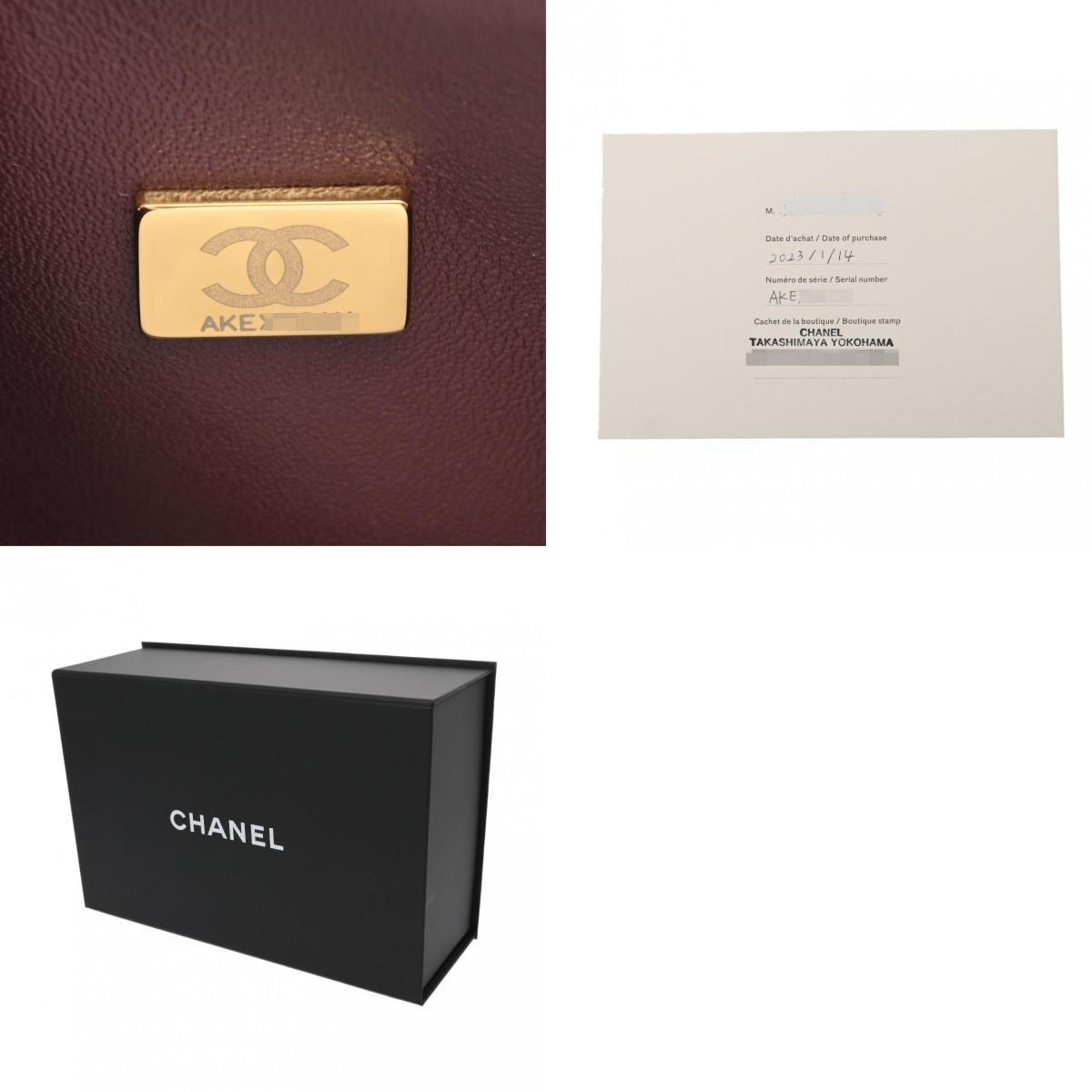 CHANEL Chanel Matelasse Chain Shoulder Double Flap 25cm Black A01112 Women's Caviar Skin Bag