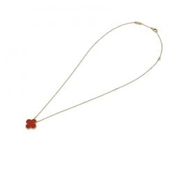 VAN CLEEF & ARPELS Alhambra Carnelian Women's 18K Yellow Gold Necklace