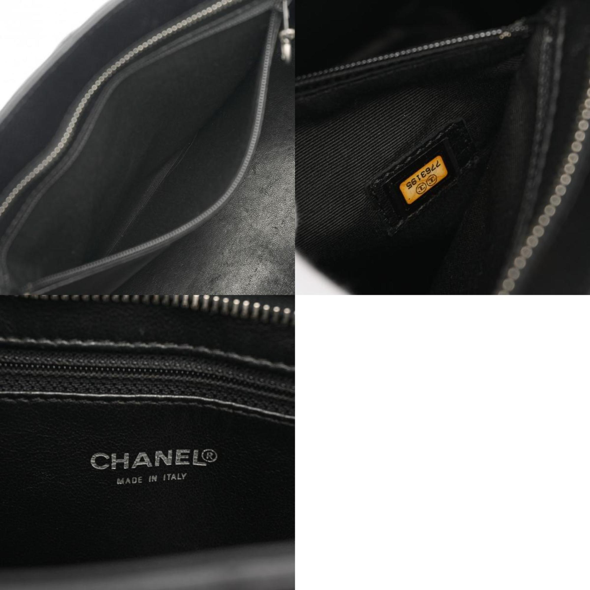 CHANEL Reprint Tote Black A01804 Women's Caviar Skin Bag