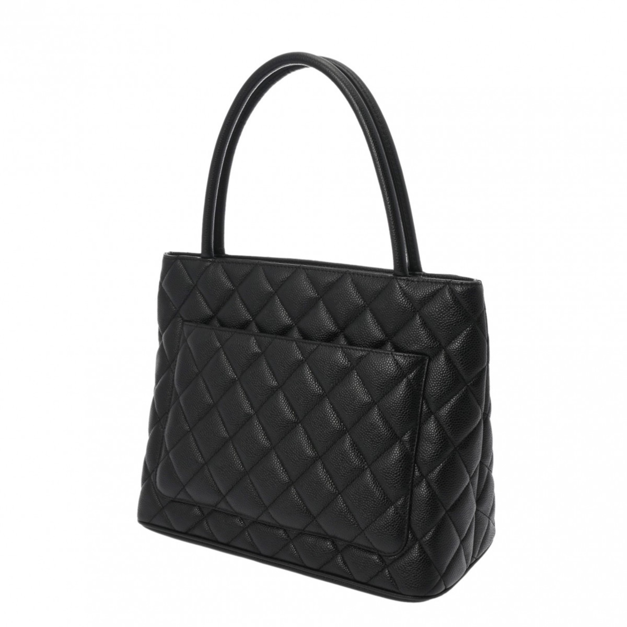 CHANEL Reprint Tote Black A01804 Women's Caviar Skin Bag