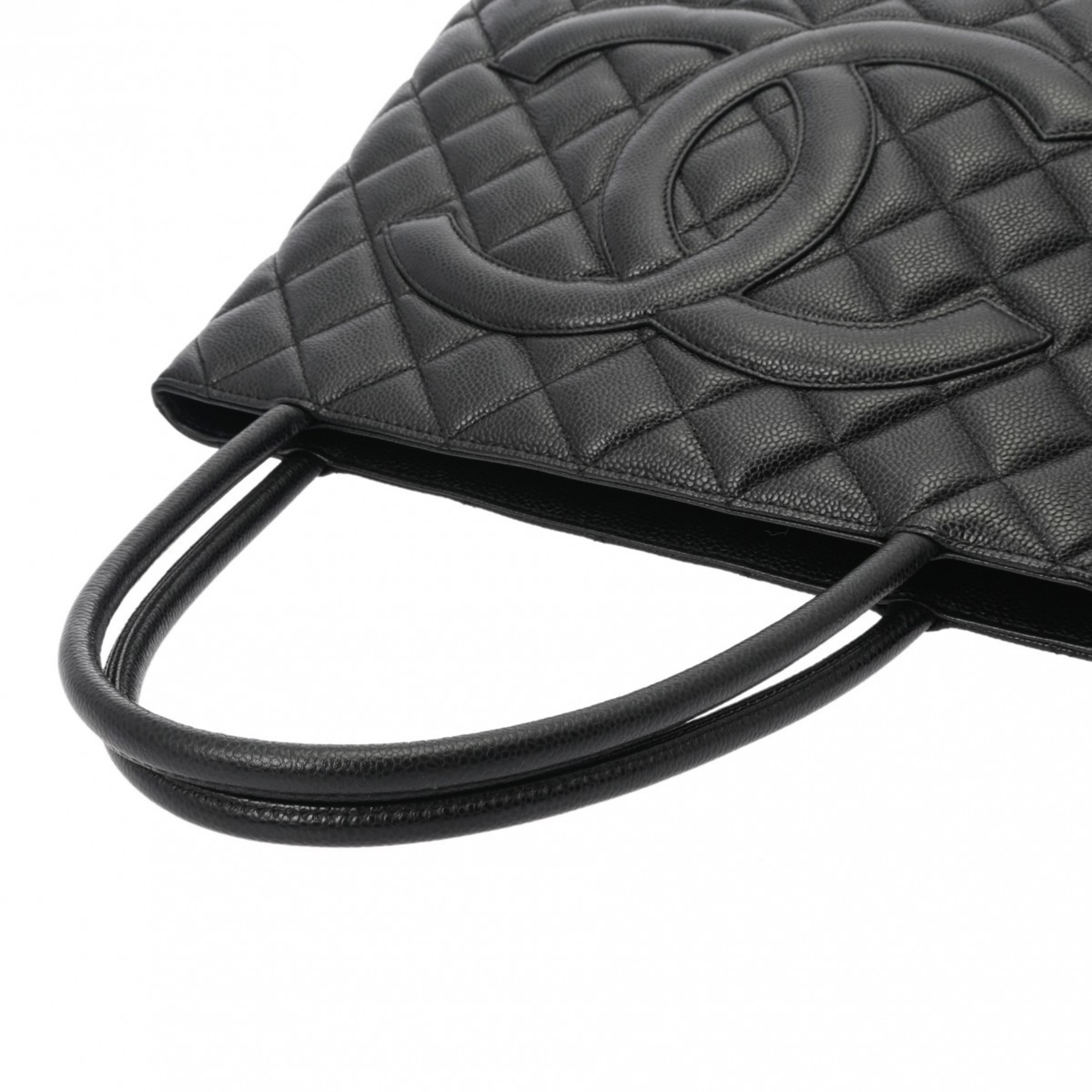 CHANEL Reprint Tote Black A01804 Women's Caviar Skin Bag