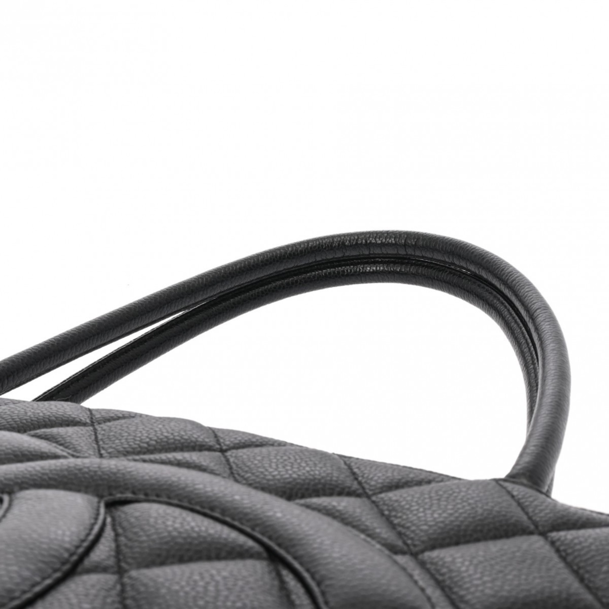 CHANEL Reprint Tote Black A01804 Women's Caviar Skin Bag