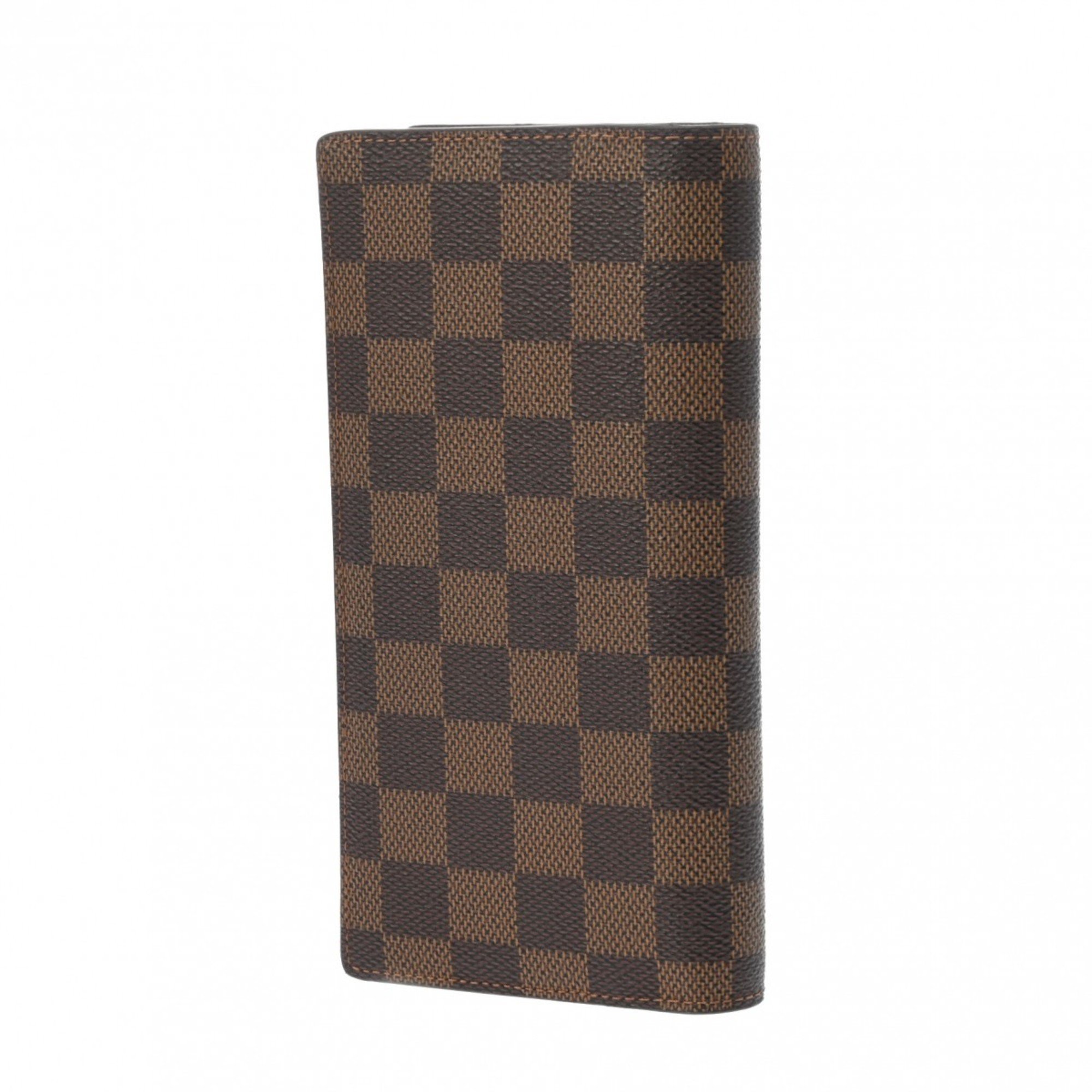 LOUIS VUITTON Damier Portefeuille Brazza Brown N60017 Men's Canvas Long Wallet