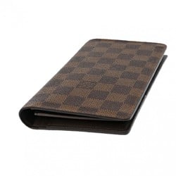 LOUIS VUITTON Damier Portefeuille Brazza Brown N60017 Men's Canvas Long Wallet