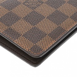 LOUIS VUITTON Damier Portefeuille Brazza Brown N60017 Men's Canvas Long Wallet