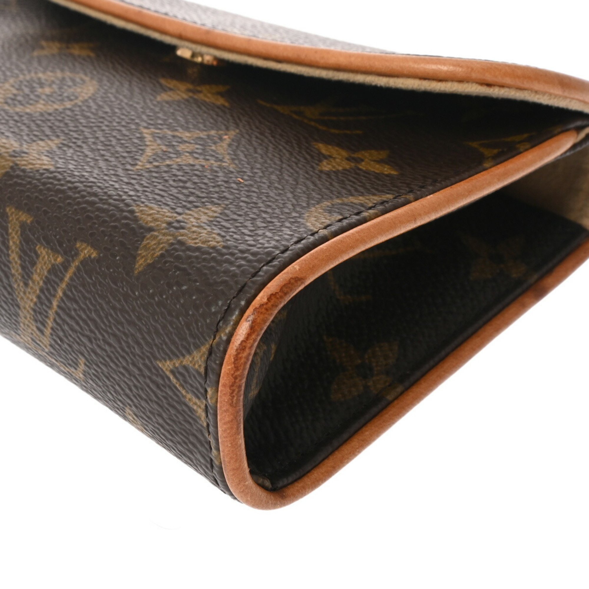 LOUIS VUITTON Louis Vuitton Monogram Pochette Florentine Brown M51855 Women's Canvas Waist Bag