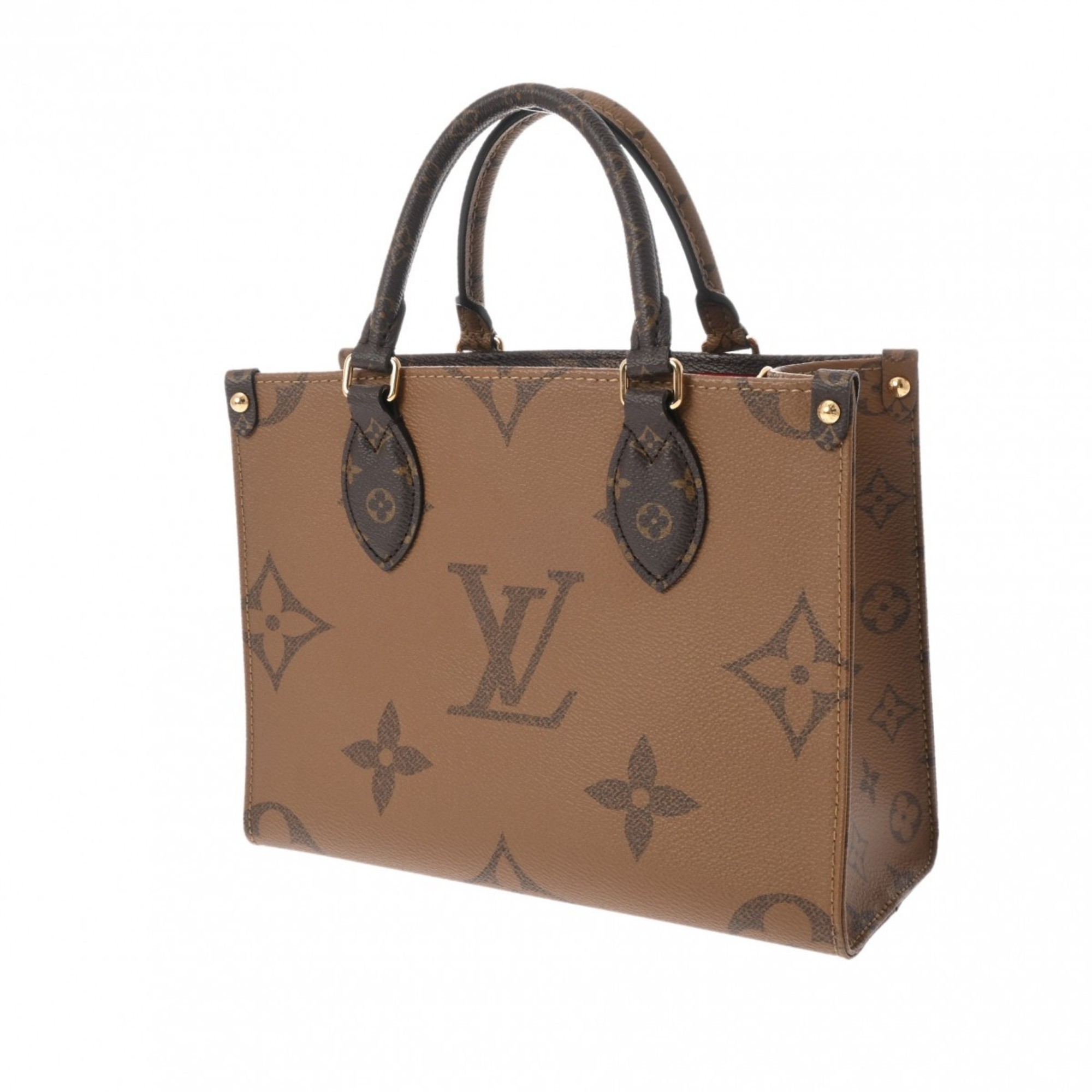 LOUIS VUITTON Louis Vuitton Monogram Reverse On the Go PM Brown M46373 Women's Canvas Handbag