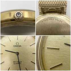 OMEGA Wristwatch De Ville f-21084 Gold SS 10KGF Quartz Battery Operated Men's