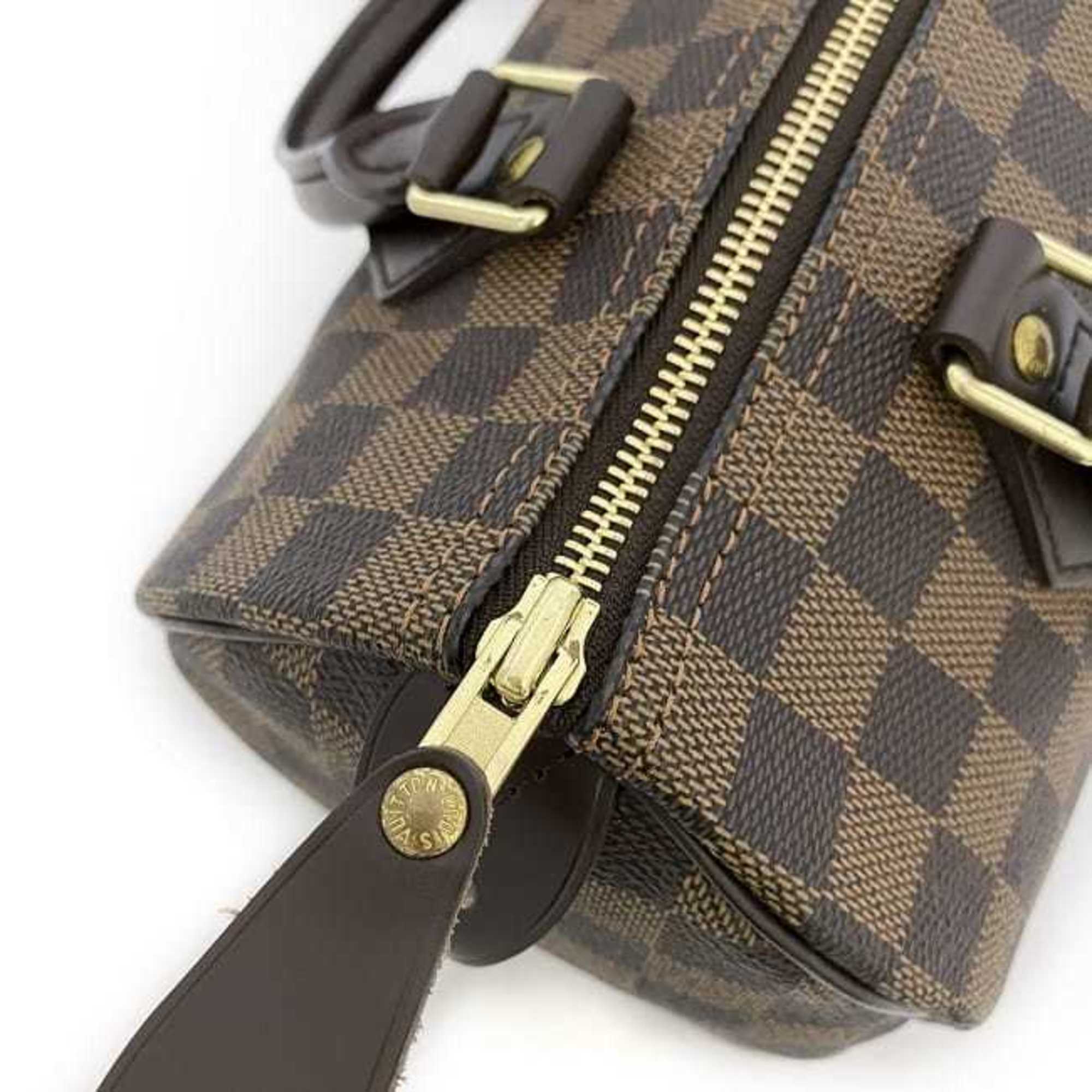 Louis Vuitton Handbag Speedy 25 f-21119 Brown Damier Ebene N41365 Canvas Leather SP0016 LOUIS VUITTON Bag Boston with Padlock