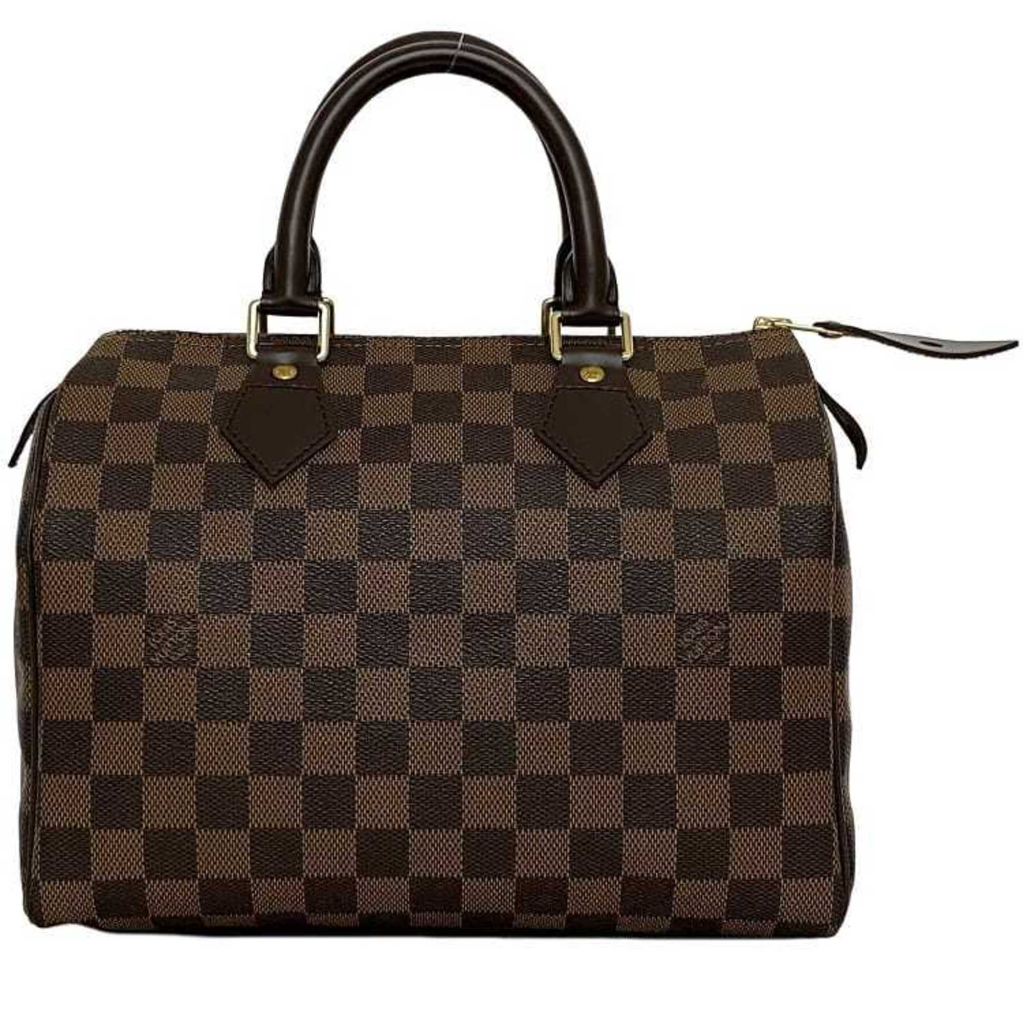 Louis Vuitton Handbag Speedy 25 f-21119 Brown Damier Ebene N41365 Canvas Leather SP0016 LOUIS VUITTON Bag Boston with Padlock