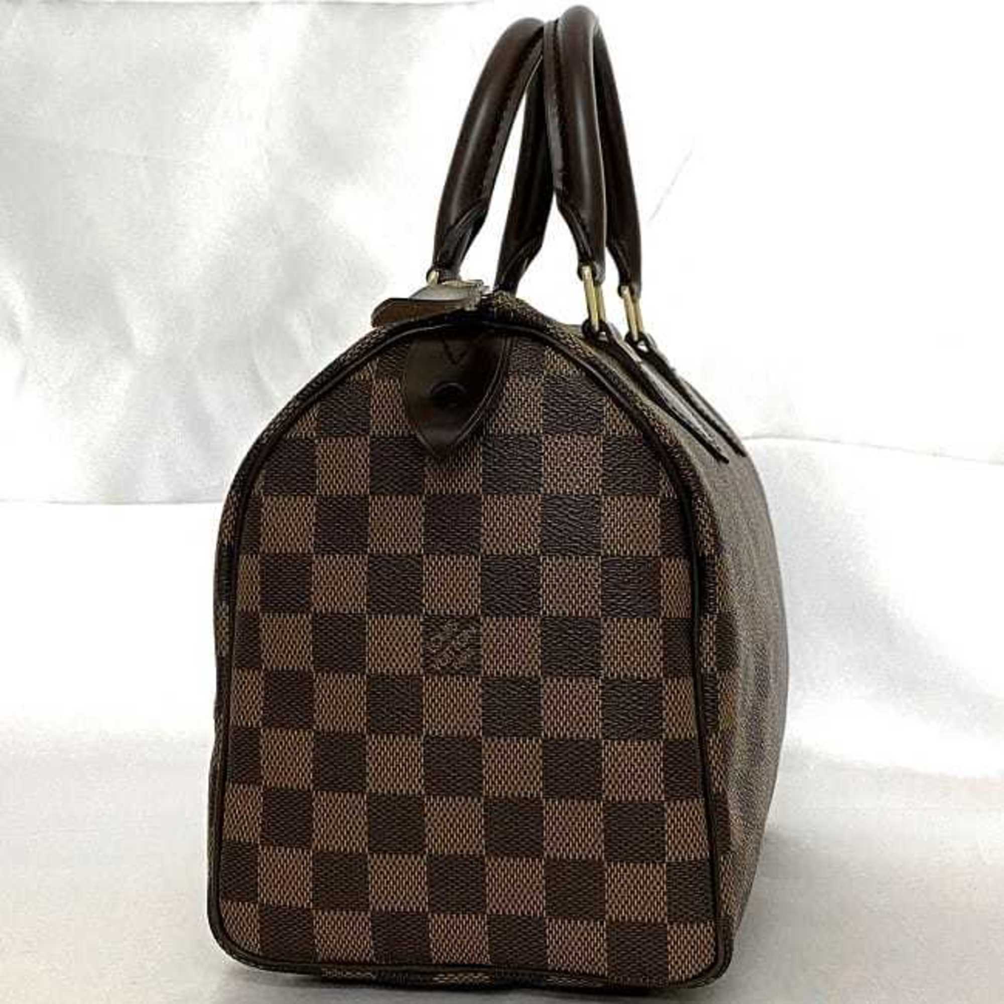 Louis Vuitton Handbag Speedy 25 f-21119 Brown Damier Ebene N41365 Canvas Leather SP0016 LOUIS VUITTON Bag Boston with Padlock