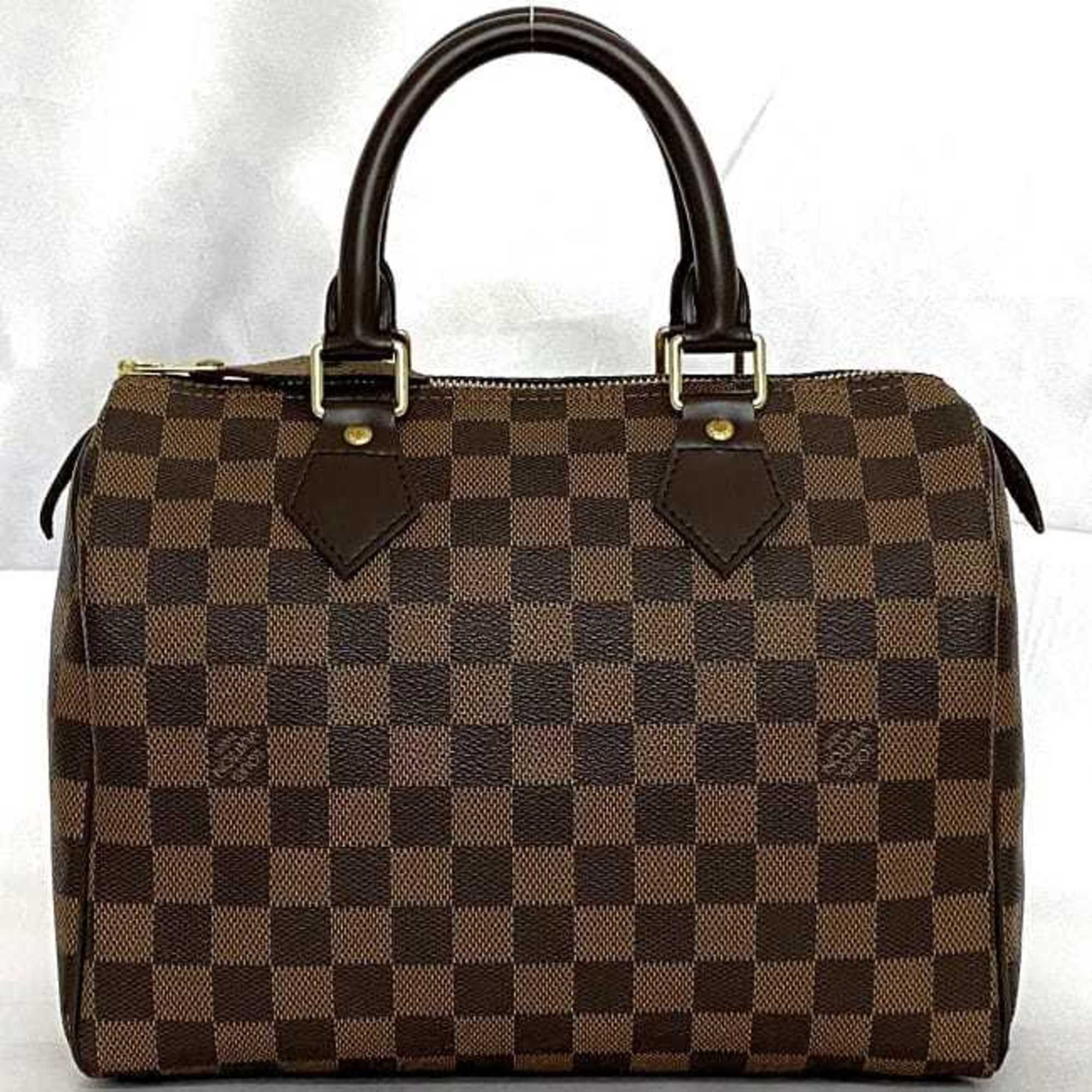 Louis Vuitton Handbag Speedy 25 f-21119 Brown Damier Ebene N41365 Canvas Leather SP0016 LOUIS VUITTON Bag Boston with Padlock