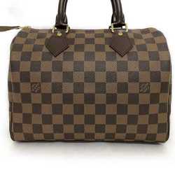 Louis Vuitton Handbag Speedy 25 f-21119 Brown Damier Ebene N41365 Canvas Leather SP0016 LOUIS VUITTON Bag Boston with Padlock