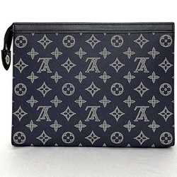 Louis Vuitton Clutch Bag Pochette Voyage f-21124 Navy Monogram Savannah M66639 Chapman Brothers Canvas LOUIS VUITTON Lion Blue Second Collection