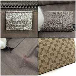 Gucci handbag ec-21006 beige brown sherry 131230 canvas leather GUCCI tote bag GG stripe green red