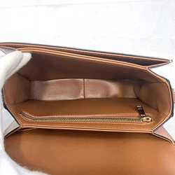 Celine Shoulder Bag f-21151 White Brown Triomphe 188882 Flap PVC Leather CELINE Women's Compact