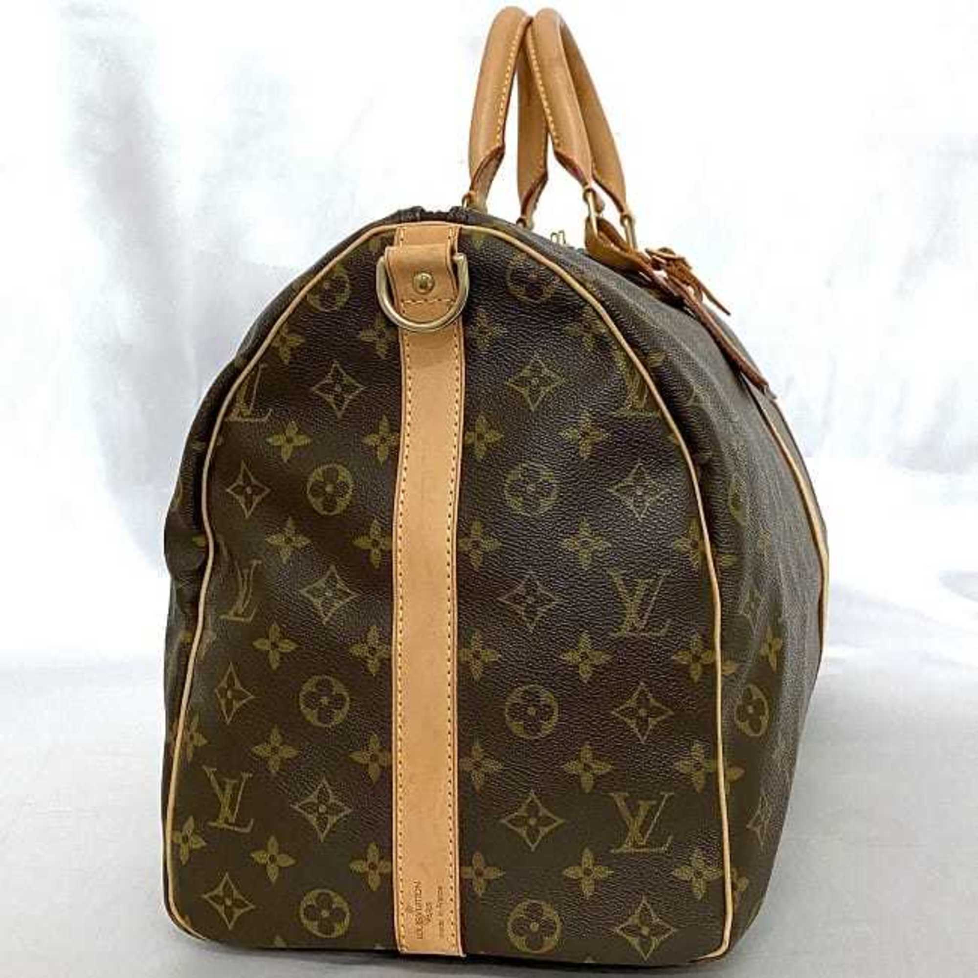 Louis Vuitton Boston Bag Keepall 50 Bandouliere ec-21138 Brown Beige Monogram M41416 Canvas Tanned Leather FL1000 LOUIS VUITTON Handbag Shoulder