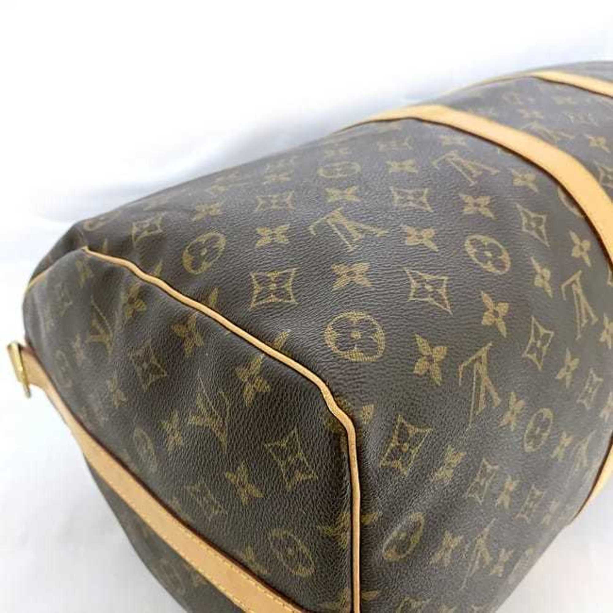 Louis Vuitton Boston Bag Keepall 50 Bandouliere ec-21138 Brown Beige Monogram M41416 Canvas Tanned Leather FL1000 LOUIS VUITTON Handbag Shoulder