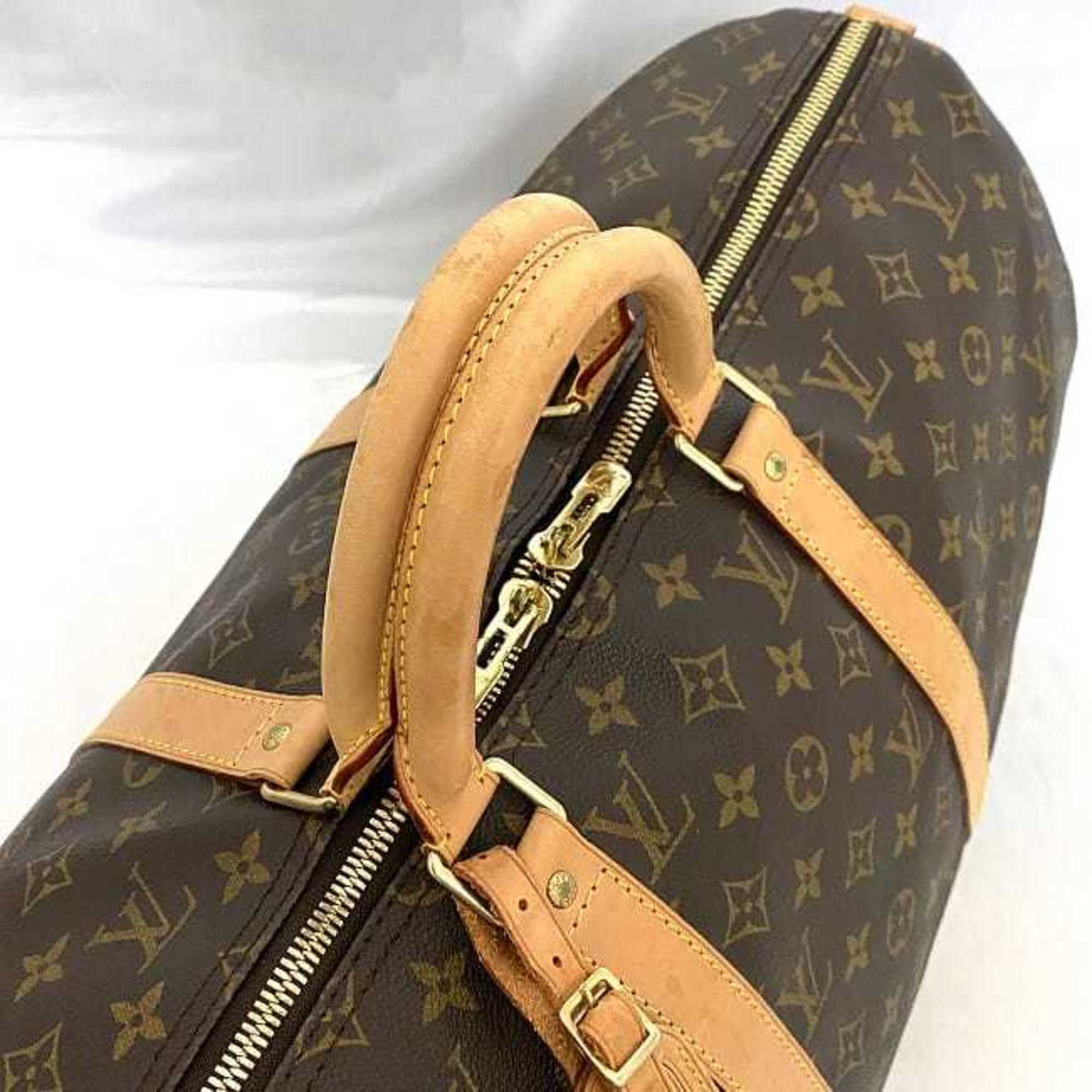 Louis Vuitton Boston Bag Keepall 50 Bandouliere ec-21138 Brown Beige Monogram M41416 Canvas Tanned Leather FL1000 LOUIS VUITTON Handbag Shoulder