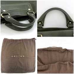 Celine handbag Boogie bag f-20985 dark green leather CELINE tote ladies