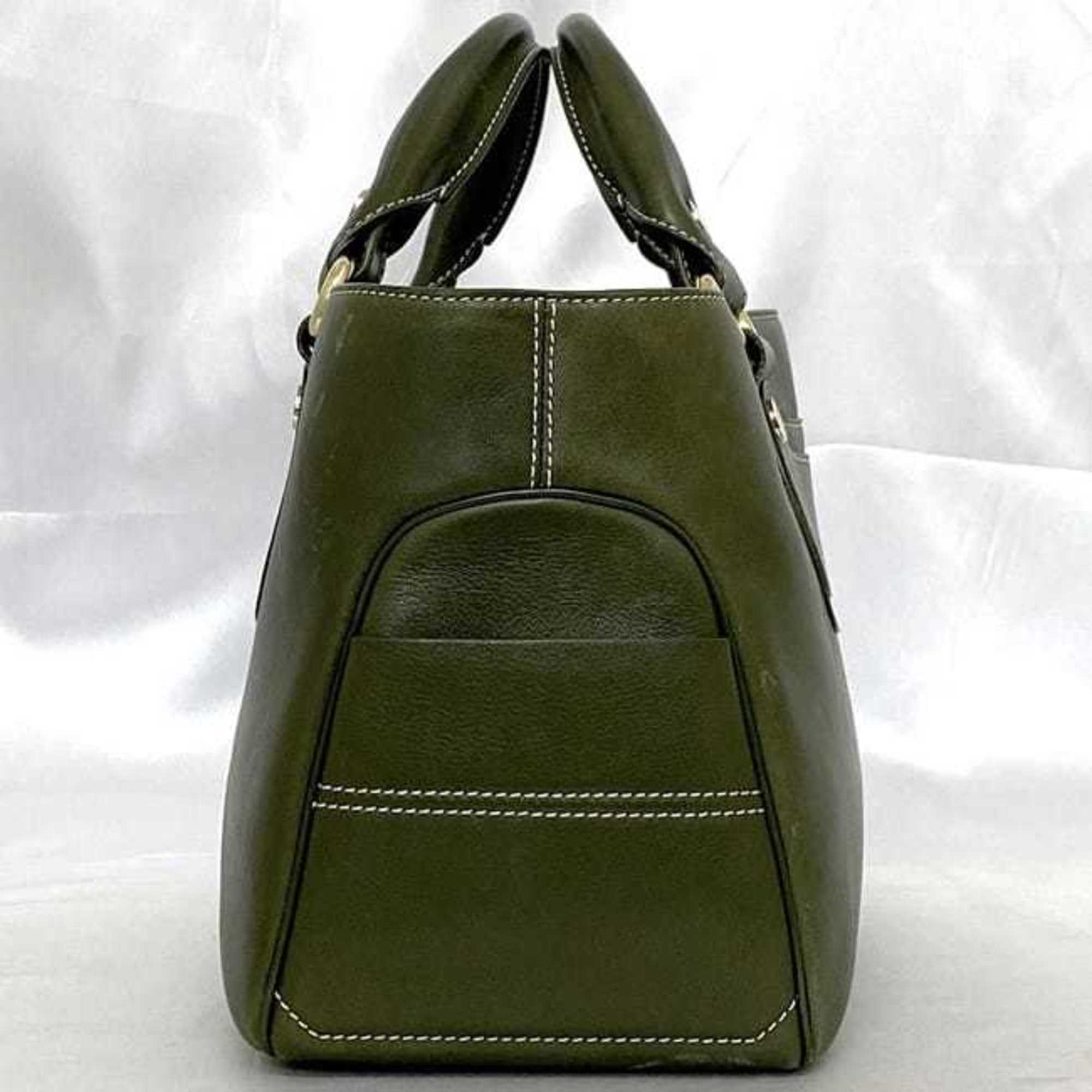 Celine handbag Boogie bag f-20985 dark green leather CELINE tote ladies