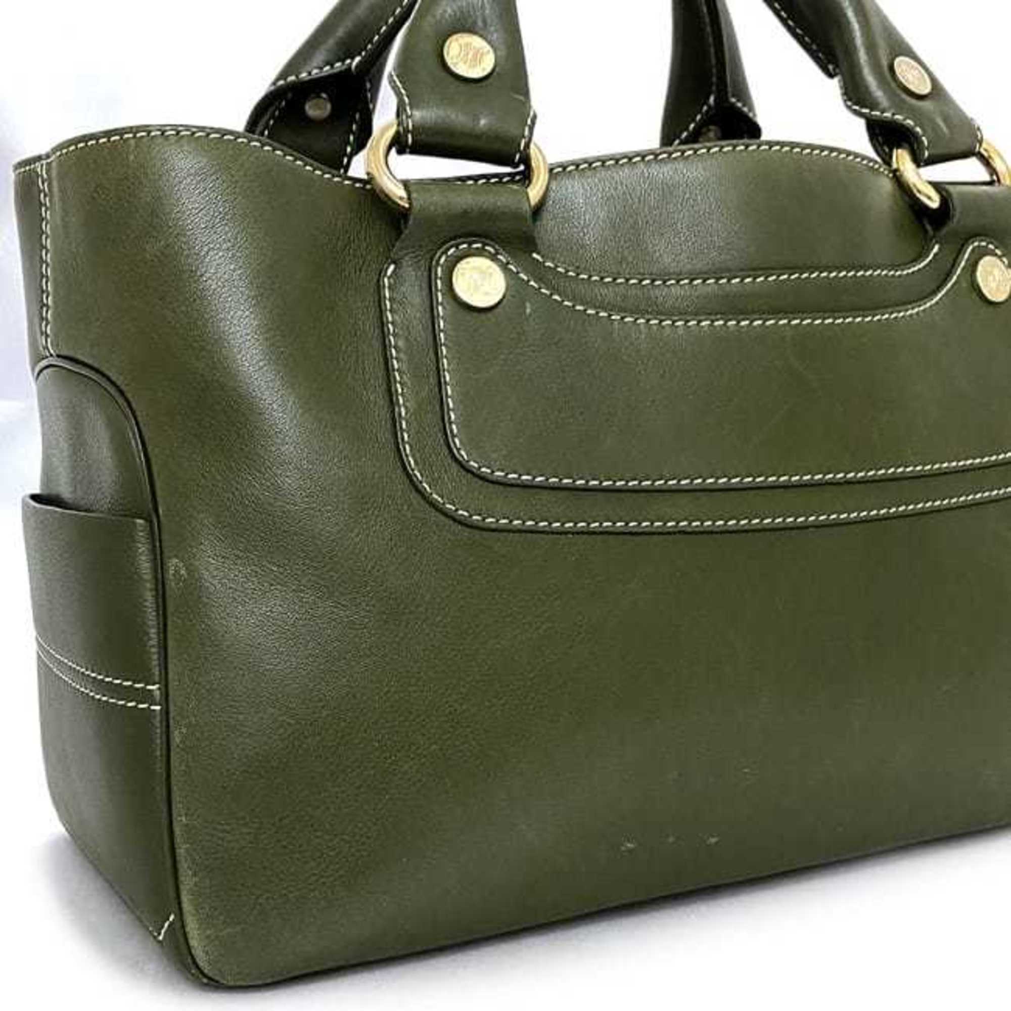 Celine handbag Boogie bag f-20985 dark green leather CELINE tote ladies