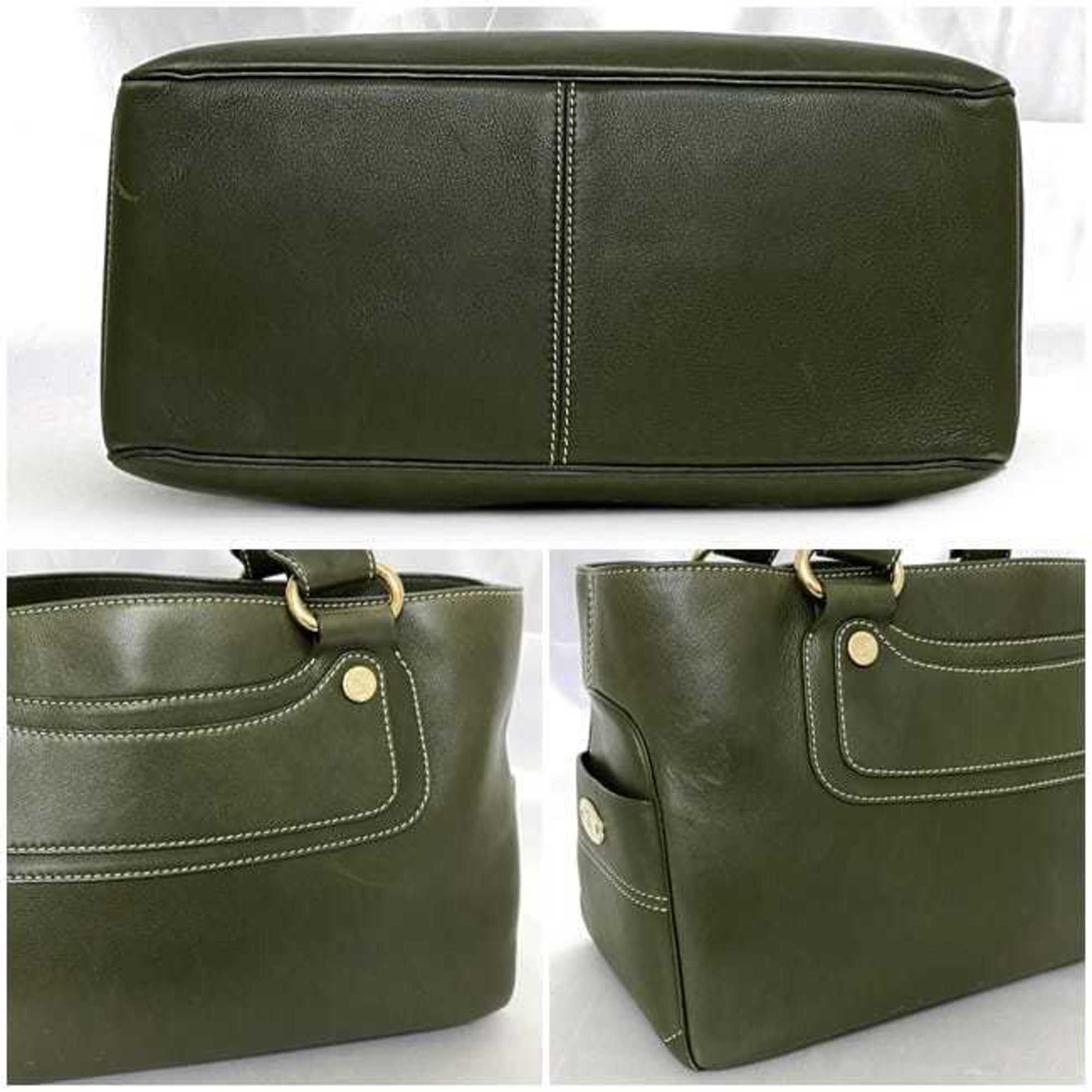 Celine handbag Boogie bag f-20985 dark green leather CELINE tote ladies