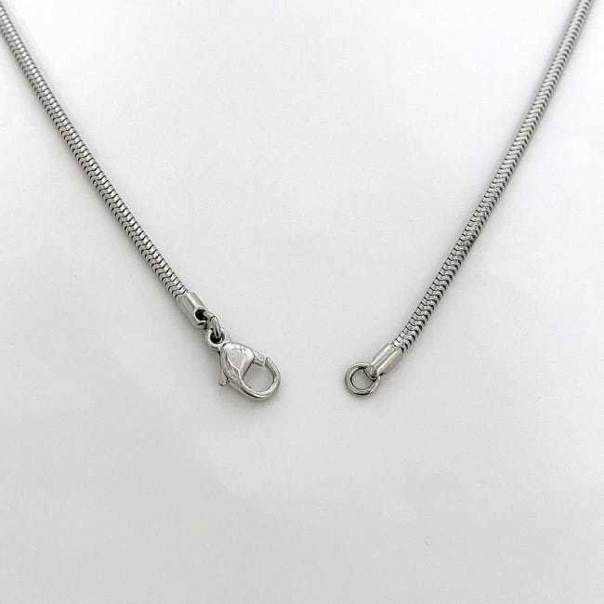 Hermes Necklace ec-21088 Silver Serie Metal HERMES Plate Coin Omega Chain Women's Men's 60cm Choker Top Motif