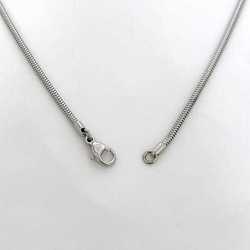 Hermes Necklace ec-21088 Silver Serie Metal HERMES Plate Coin Omega Chain Women's Men's 60cm Choker Top Motif