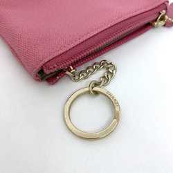 Chanel pouch ec-21113 pink coco button mark leather 14376991 CHANEL coin purse case ladies small item compact