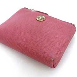 Chanel pouch ec-21113 pink coco button mark leather 14376991 CHANEL coin purse case ladies small item compact